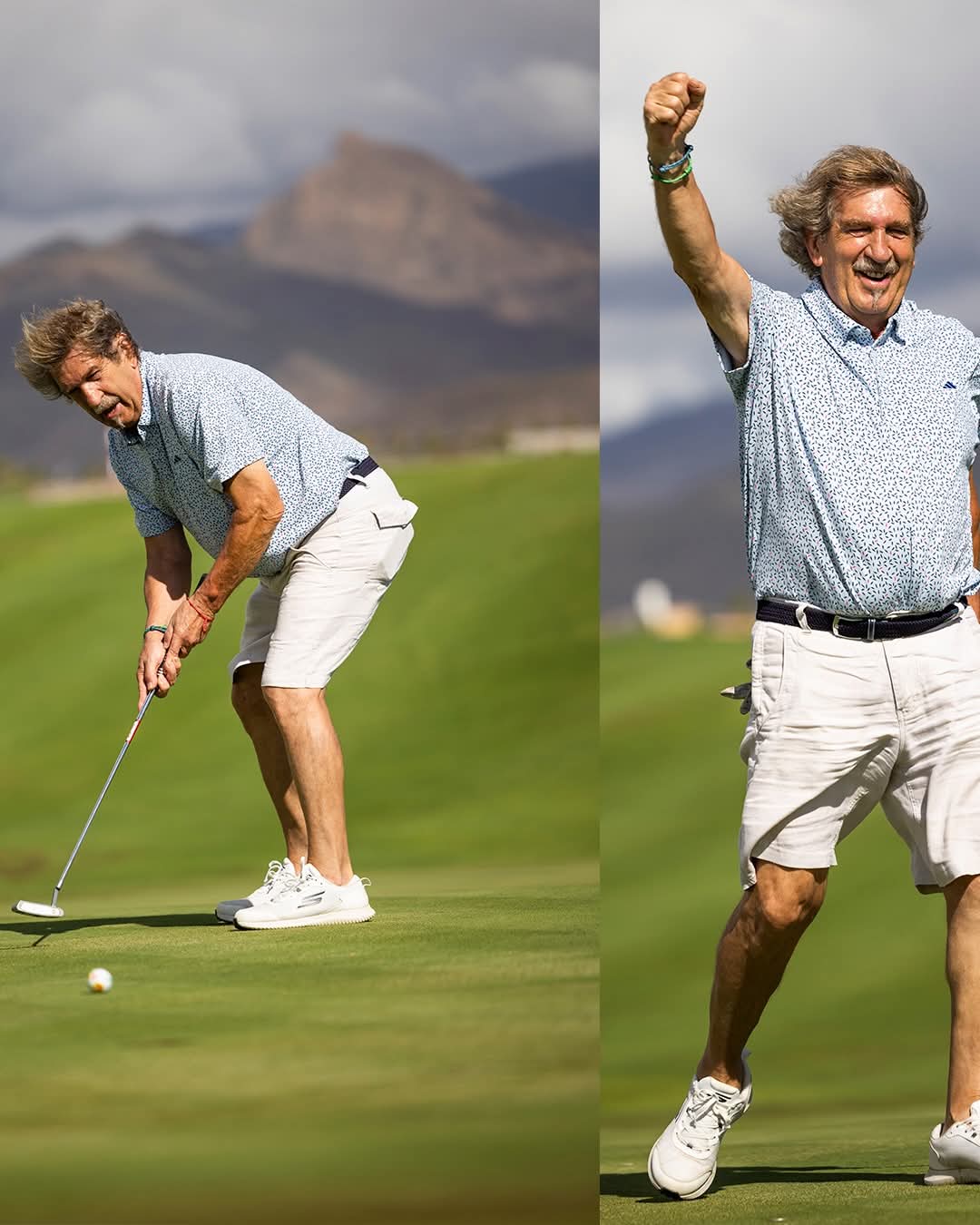 Periodista jugando al golf - putt